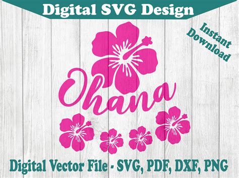 Ohana Hawaiian Family Design SVG Cut File Clipart Vector - Etsy UK