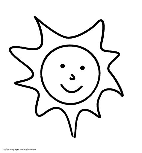 Printable Smiling Sun Coloring Pages