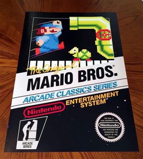 Mario Bros Arcade Classics Series Nes Box Art Video Game Poster Print