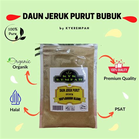 Jual Daun Jeruk Purut Bubuk 100 Gram Murni Shopee Indonesia