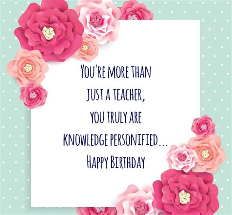 Birthday Wishes To Teacher Quotes Shortquotes Cc