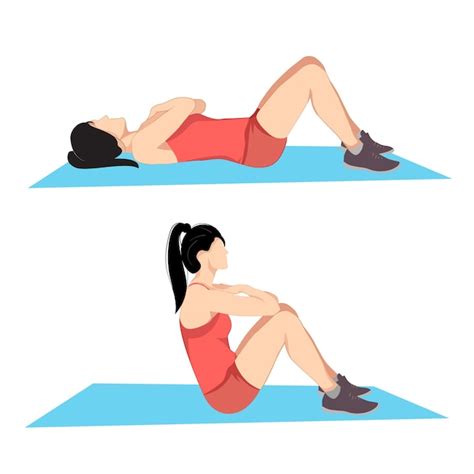 Premium Vector Women Doing Exercise Step With Reverse Crunch By