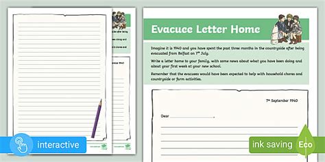 Letter Home Evacuee Activity Teacher Made Twinkl