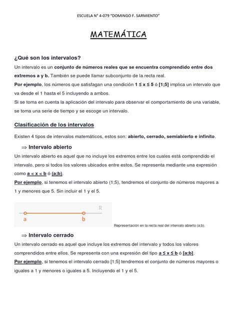 MatemÁtica Intervalos Pdf Intervalo Matemáticas Geometría