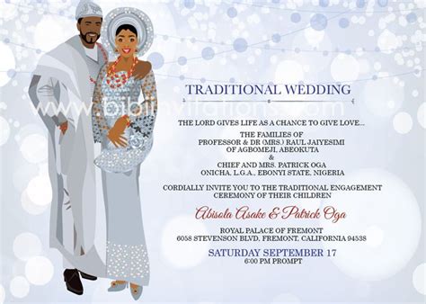 Printable Digital Yoruba Traditional Wedding Invitation Card Nigerian
