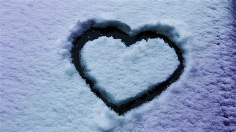 Heart Drawn In The Snow With Colour Effects 1920x1080 Wallpaper