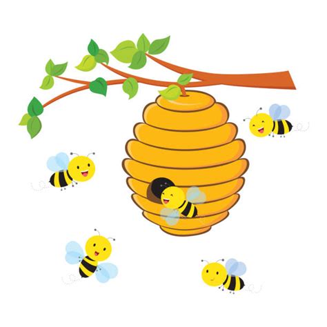 Bee Hive On Tree Illustrations Royalty Free Vector Graphics And Clip Art