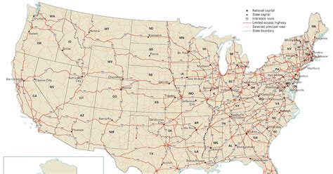 Us Interstate Maps With States And Cities Topographic Map World