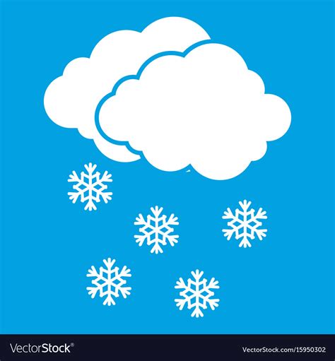 Cloud And Snowflakes Icon White Royalty Free Vector Image