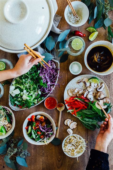 This is quite a meaty dish so would also be nice with potatoes and carrots added. How to Throw a Hot Pot Dinner Party - Camille Styles