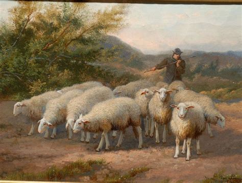 Painting Of Sheep And Shepherd Image 7 Sheep Paintings Sheep Wall