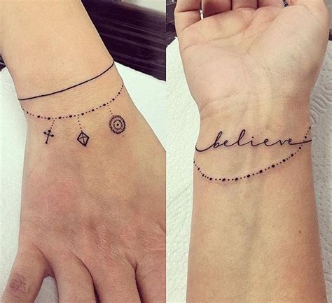 Tatuagem Pulseira Penduricalhos Delicada Minimalista Wrist Tattoos