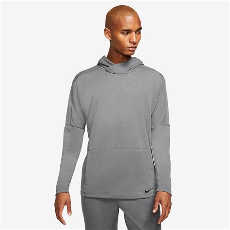 Nike Dri Fit Pullover Training Hoodie Iron Greyblack Mens Clothing