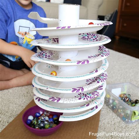 How To Build A Paper Plate Spiral Marble Track Frugal Fun For Boys