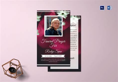 Special Funeral Prayer Card Template In Adobe Photoshop Microsoft Word