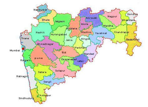 Western maharashtra is a division of maharashtra state in india. Maharashtra Map, Maharashtra District Map, District Map of ...