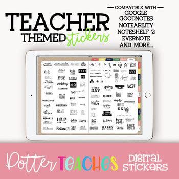 How do i import my planner into goodnotes? Digital Planner Teacher Themed Stickers | Goodnotes ...