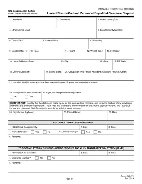 Form Usm 271 Fill Out Sign Online And Download Fillable Pdf