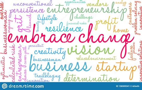 Embrace Change Word Cloud Stock Vector Illustration Of Path 136505341