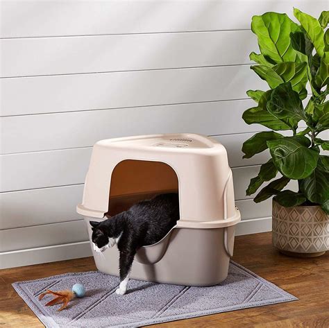 Hooded Cat Litter Box Pet Covered Toilet Extr