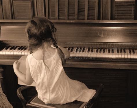 Girl Playing Piano Stock Photo Image Of Seated Upright