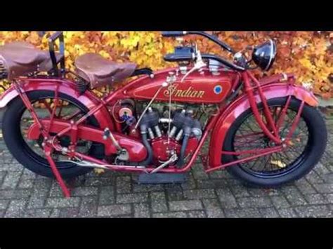 This great bike is equipped with a $1200.00 one of a kind extreme wheels indian chief front wheel, another $1200.00 custom rj. INDIAN SCOUT 1923 www.classic-motorcycles.nl - YouTube