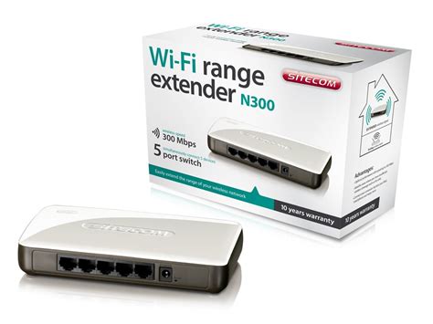 Sitecom Wlx 2001 N300 Wi Fi Range Extender 5 Port Switch Paradigit