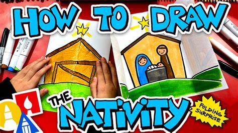 How To Draw The Christmas Nativity With Folding Surprise Art For Kids