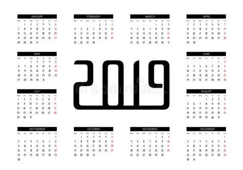 Calendar 2019 Vector Stock Vector Illustration Of Check 129118737