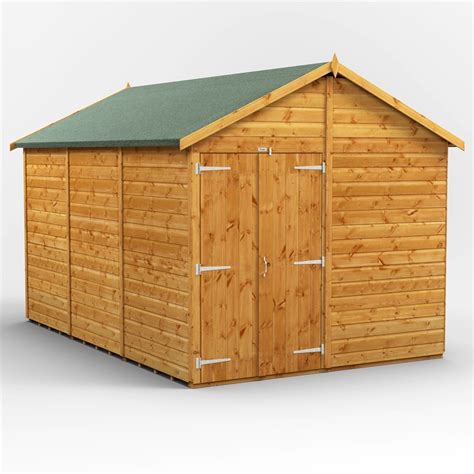 12 X 8 Premium Tongue And Groove Apex Shed Double Doors Windowless