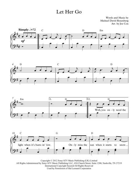 Let Her Go Chords Piano Sheet And Chords Collection