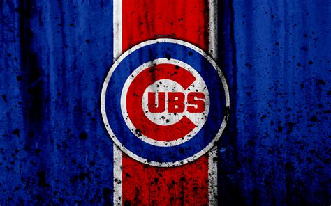 Download Wallpapers 4k Chicago Cubs Grunge Baseball Club Mlb America Usa Major League