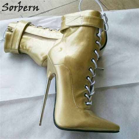 Sorbern Women Sexy Fetish High Heeled Boots Pointed Toe
