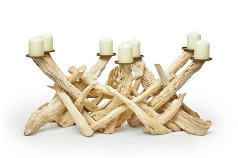 Driftwood Candelabra White Bleached Horizontal And Vertical By Artisa