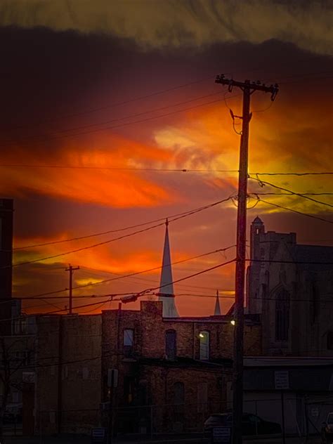 October 25, 2022. Downtown Jackson Michigan under a beautiful sunrise