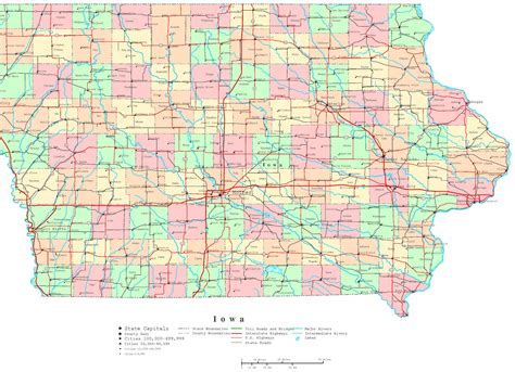 State Of Iowa Map Showing Counties Darsie Francesca