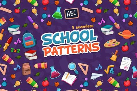 School Seamless Patterns By Ta Da Magical Prints On Creativemarket