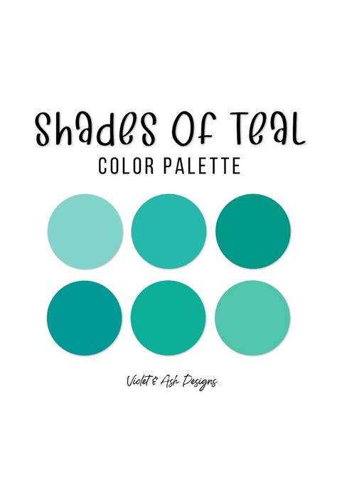 Teal Procreate Palette Color Chart Photoshop Swatches Etsy