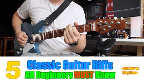 5 Classic Guitar Riffs Every Beginner Must Know Easy With Tabs Youtube