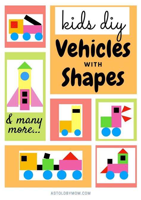 Shape Crafts Build Your Own Vehicles Puzzles As Told By Mom In 2020