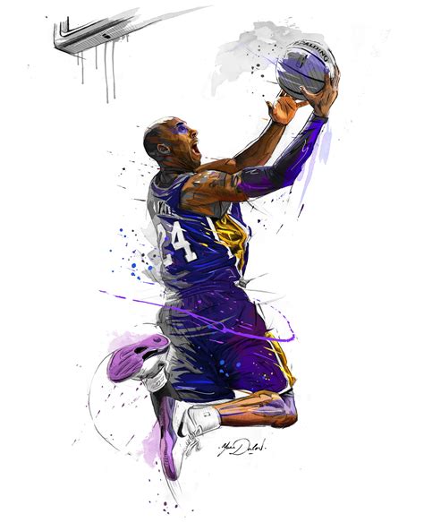 My Painting Of Kobe Bryant Kobe Bryant Dunk Nba Basketball Art