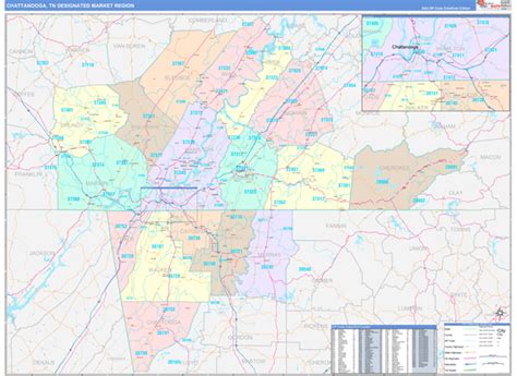 Chattanooga Area Zip Code Map