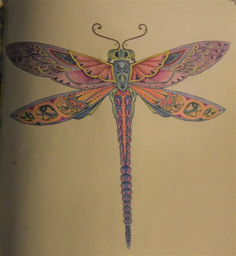 Johanna Basford Enchanted Forest Coloring Book Dragonfly Enchanted
