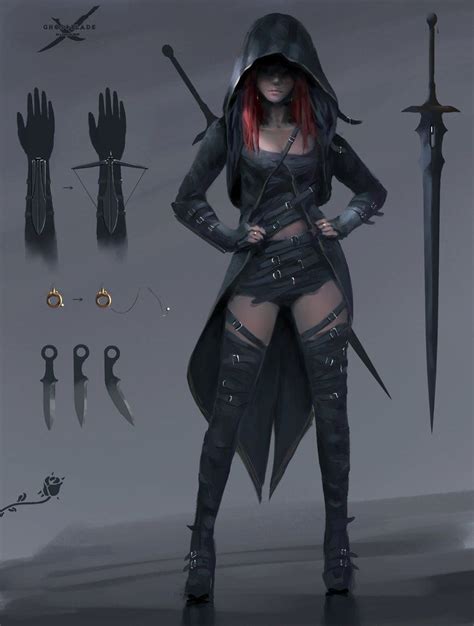 Badass Anime Female Assassin Outfit Female Assassin In Black