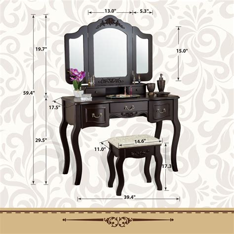 Fineboard Fineboard Vanity Set Beauty Station Makeup Table And Wooden