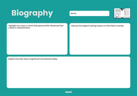 Author Biography Template Landscape Blue For Teachers Perfect For
