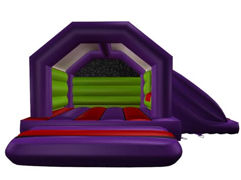 13x18ft Purple Red And Green Side Slide Combi Bouncy Castle Airquee