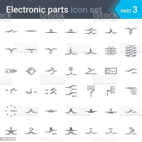 Electric And Electronic Circuit Diagram Symbols Set Of Switches