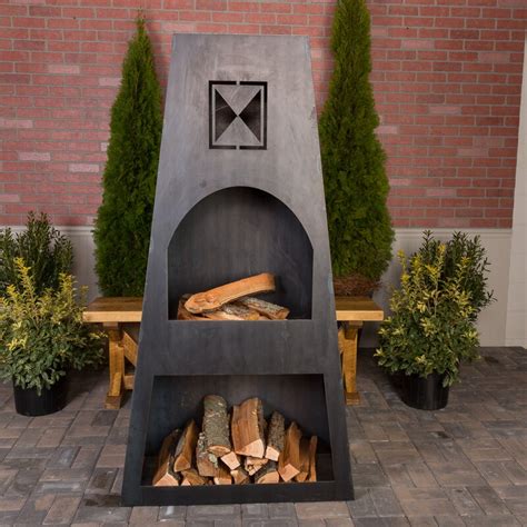 Ember Haus Fire Knight Steel Wood Burning Outdoor Fireplace Wayfair