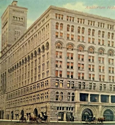 The Auditorium Hotel Chicago Il 1910 Postcard Ebay